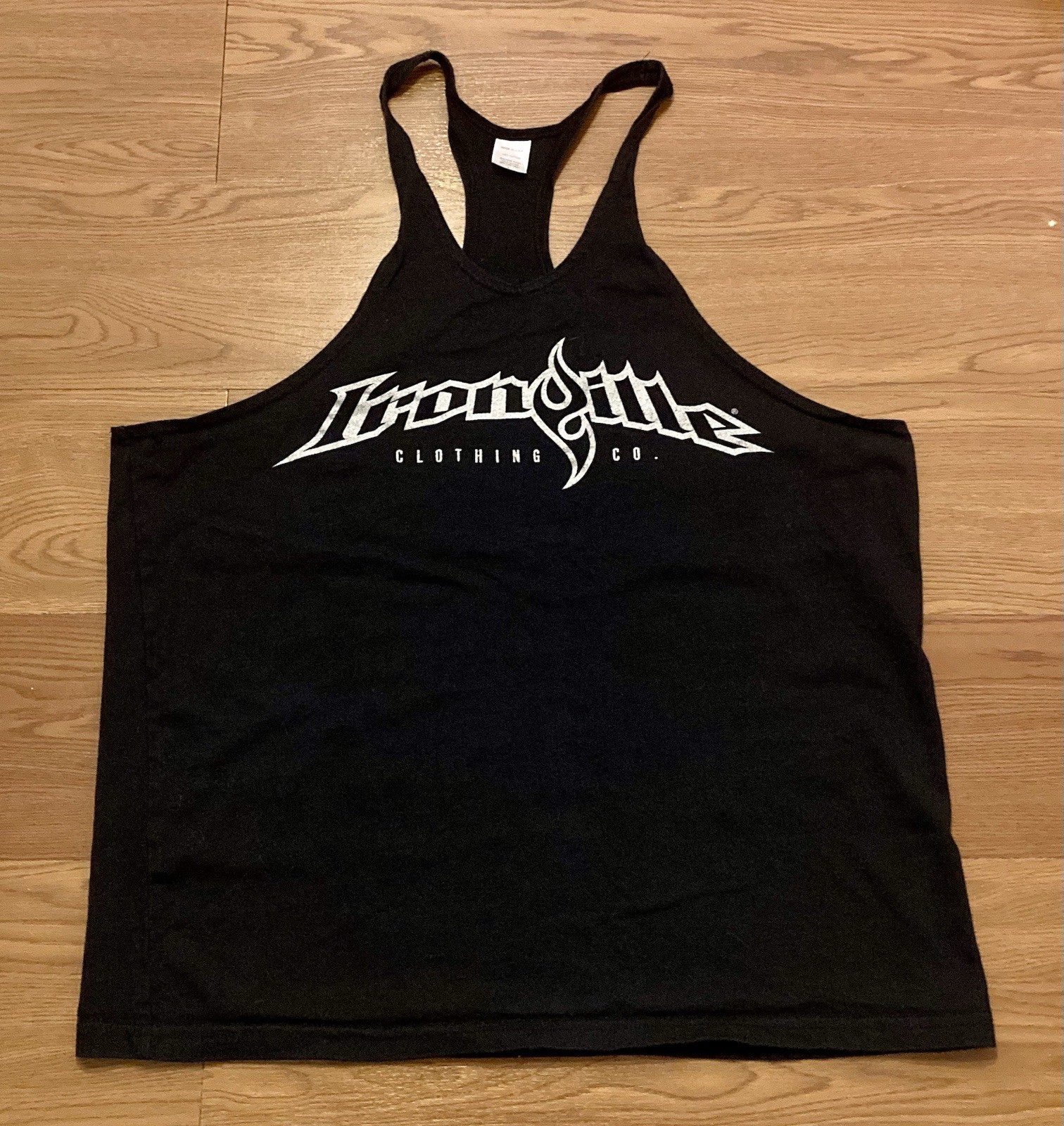 Rare Vintage Ironville Bodybuilding Glitter Print Tank Top Made In USA Size L gallery