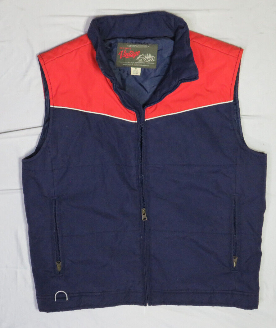 OLD NAVY VINTAGE MENS VEST MEDIUM M RED WHITE BLUE LINED INSULATED HOLIDAY 2005 gallery