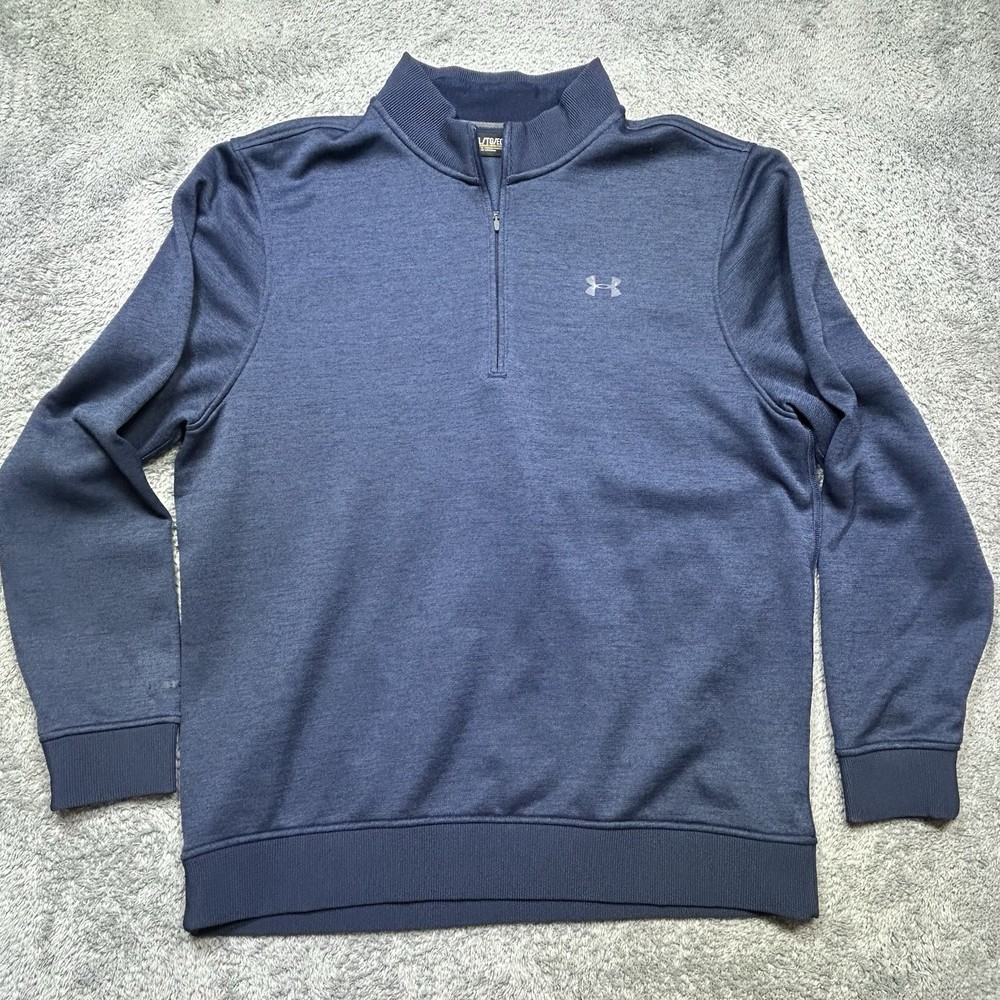 Under Armour Sweater Fleece Men's XL Blue UA Storm 1 1/4 Zip Golf Rain Stretch
