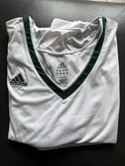 adidas Men’s Basketball Jersey Tank 2XL White/Green Mesh Polyester V-Neck