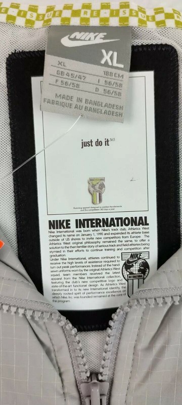 OG NIKE RE-ISSUE JUST DO IT SHELL JACKET WOLF GREY VOLT LIME WINDBREAKER SIZE XL gallery