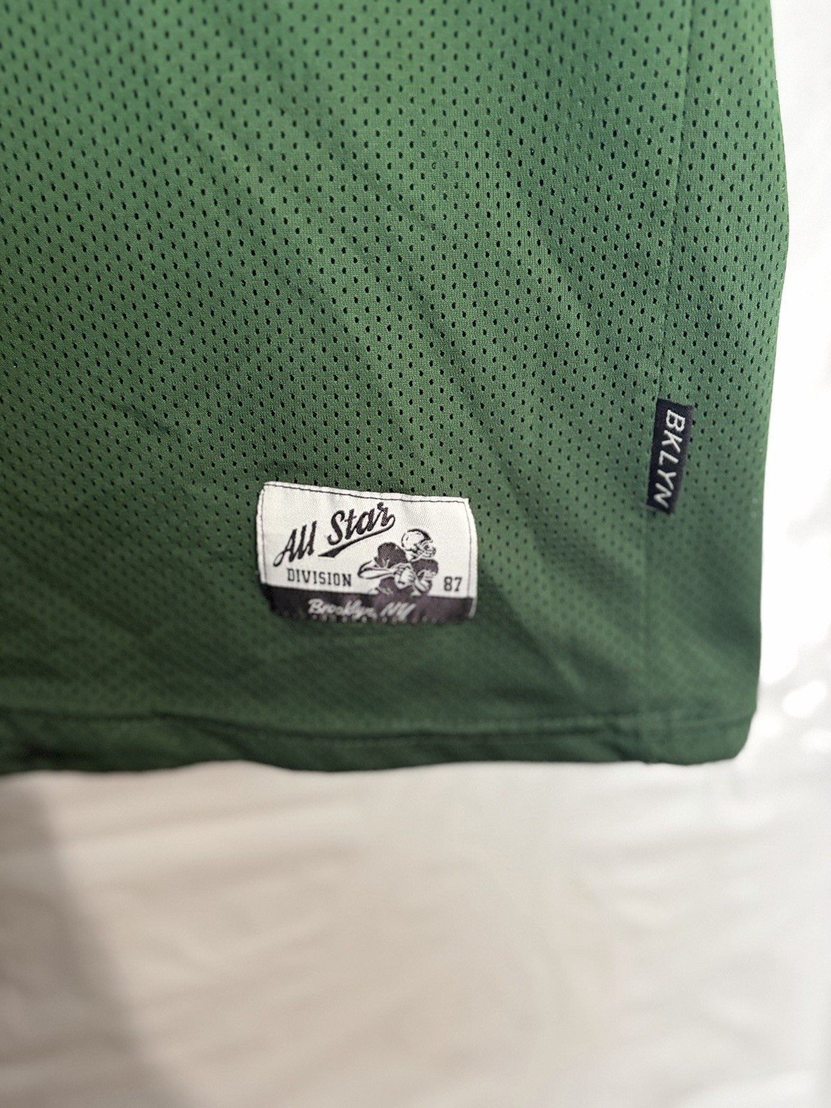 All Star Division Men's Green/Black Mesh V-Neck Jersey #92 BKLYN Size 87 gallery
