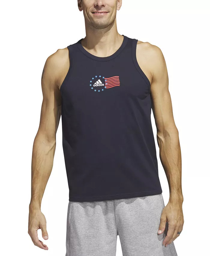 ADIDAS ORIGINALS Men's American Flag Tank In Navy, XL