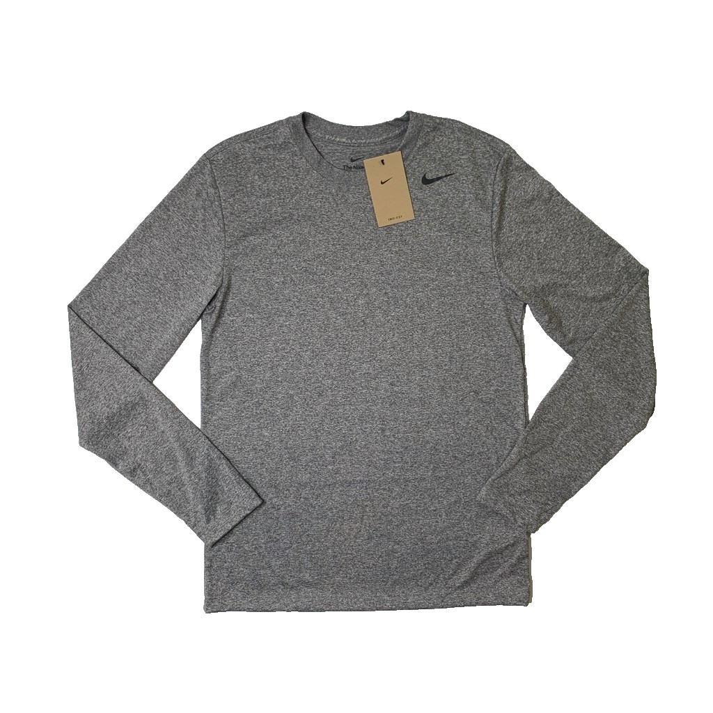 Nike Shirt Mens S Small Gray Team Dri Fit Legend Long Sleeve Running Training gallery