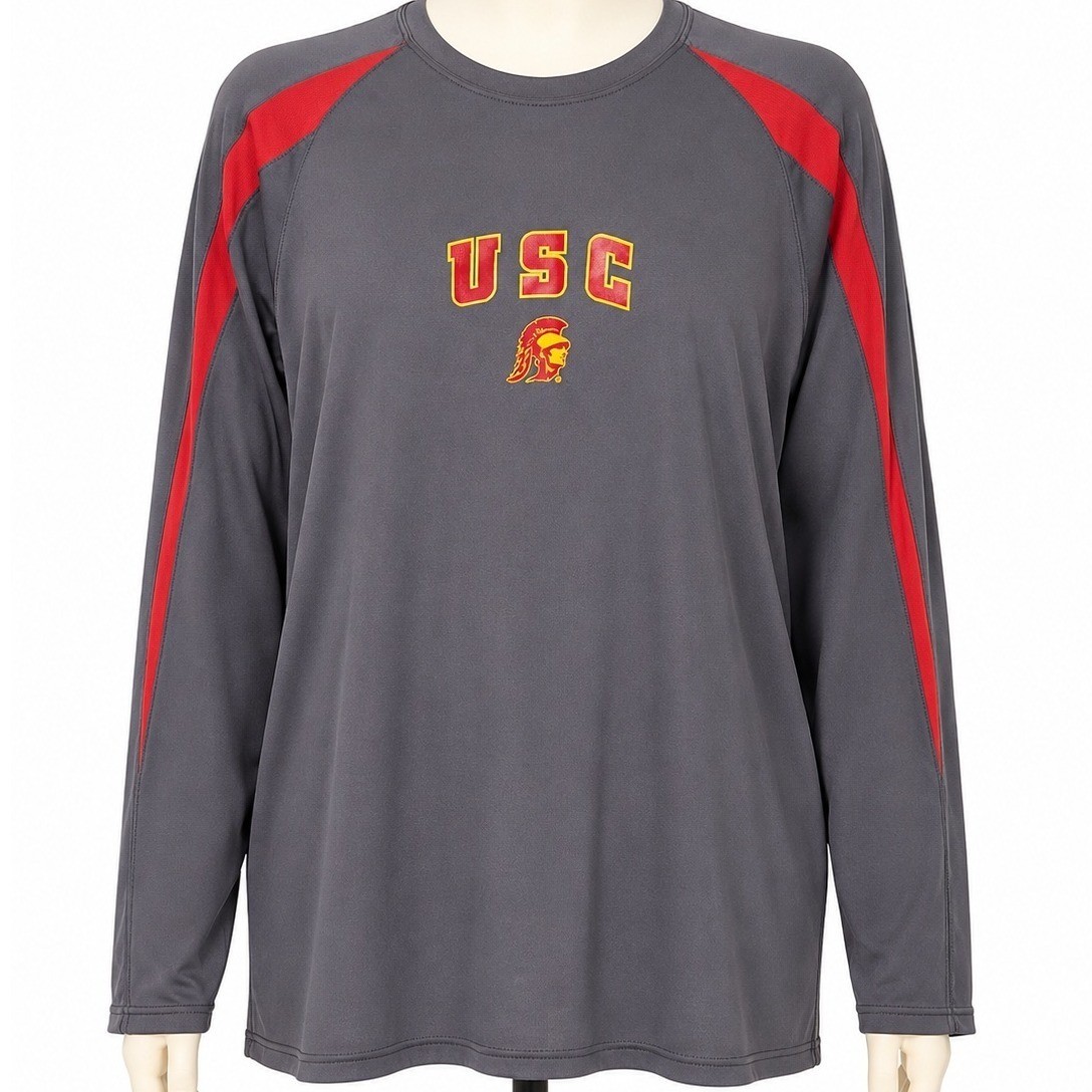 USC Trojans Pro Edge Mens Performance Long Sleeve Shirt Gray Red Large So Cal gallery