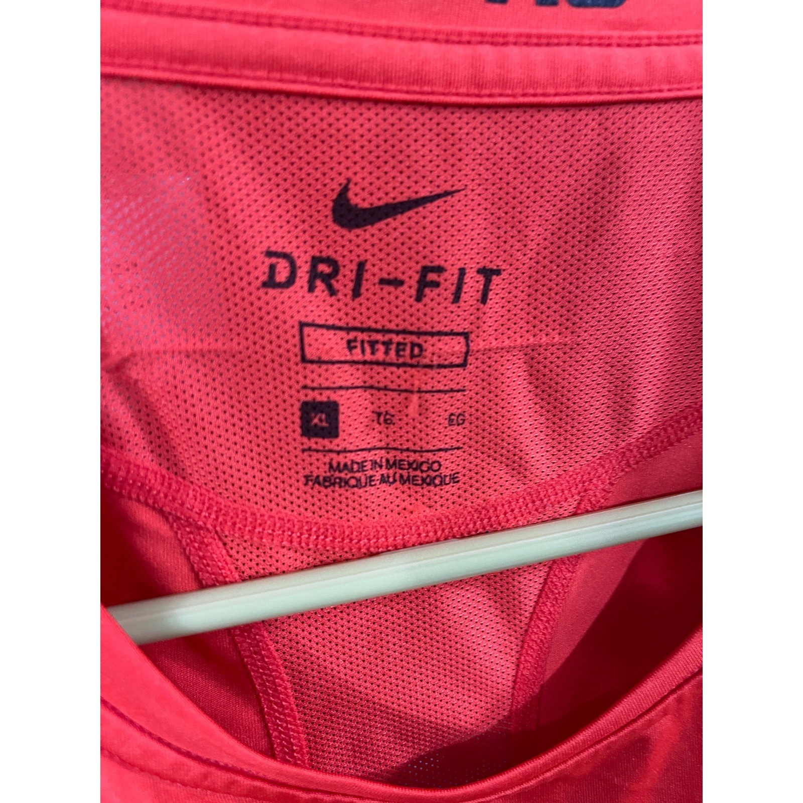 Nike Pro Dri-FIT Mens XL Orange Fitted Short Sleeve Training Shirt Swoosh gallery