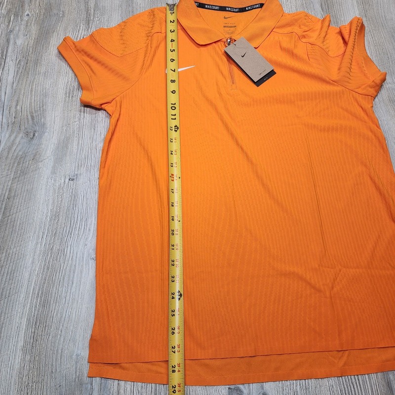 Nike Court 1/4 Zip Tennis Polo Shirt Orange Mens Size L New HQ0792-873 gallery