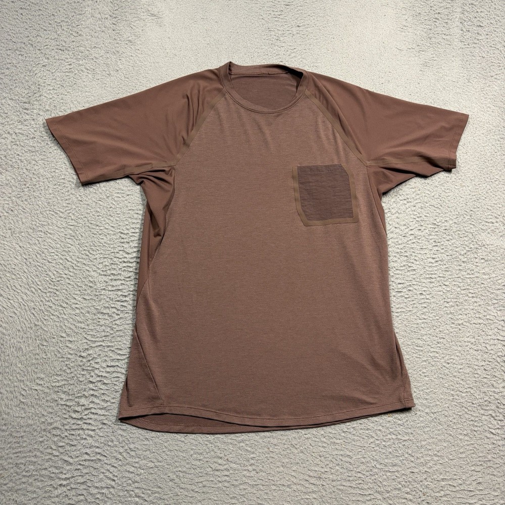 Lululemon Ventilated Hiking Shirt Size Small Dark Oxide Brown Top Short Sleeve