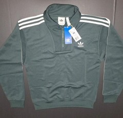 Adidas IZ2502 Men’s Adicolor XS Funnel Neck Track 1/4 Zip Jacket, Mineral Green