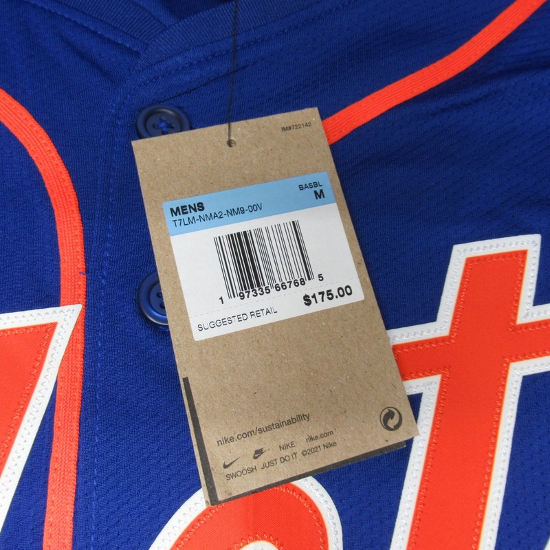 New York Mets Jersey Mens Medium Nike MLB Blue McNeil 1 Baseball Mesh $175 NEW gallery