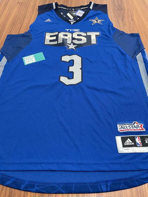 2011 ADIDAS NBA AUTHENTIC DWAYNE WADE THE EAST ALL-STAR SWINGMAN JERSEY LOT XL+2 gallery