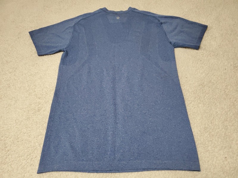 Lululemon Blue Performance S/S X-Static Silver Nylon Athletic Shirt Men's Small gallery