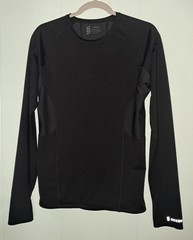 Second Skin Compression Long Sleeve Crew Black Pullover Shirt Mens Size Large
