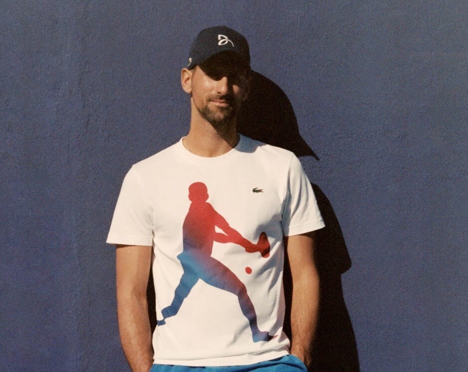 Lacoste Novak Djokovic Tennis Men’s Small White T Classic T Shirt W Hat! New! gallery