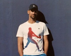 Lacoste Novak Djokovic Tennis Men’s Small White T Classic T Shirt W Hat! New!
