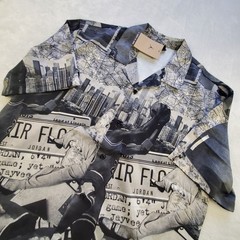 🟢NEW Nike Jordan Printed Shirt Top Camp Short Sleeve Men’s Size L FV7311-133 🟢