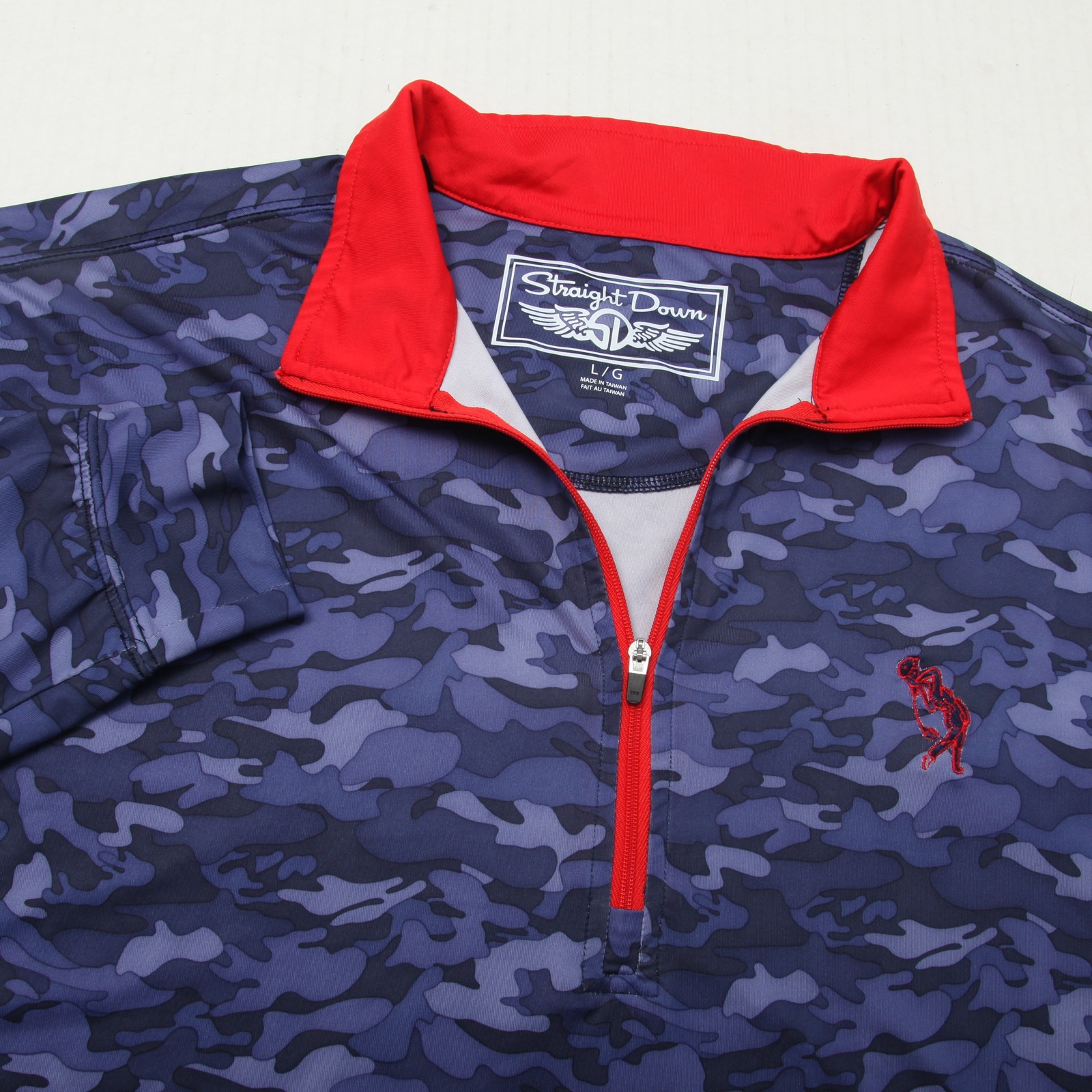 Straight Down Pullover Mens Large Blue Camo 1/4 Zip Golf Fiddlers Elbow gallery