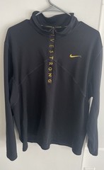 VTG Nike Livestrong 1/2 Zip Active Pullover Mens XL Black Yellow Swoosh