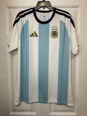 Size L adidas Argentina AFA Home Soccer Jersey Fan KA8069 Mens White Blue NWT