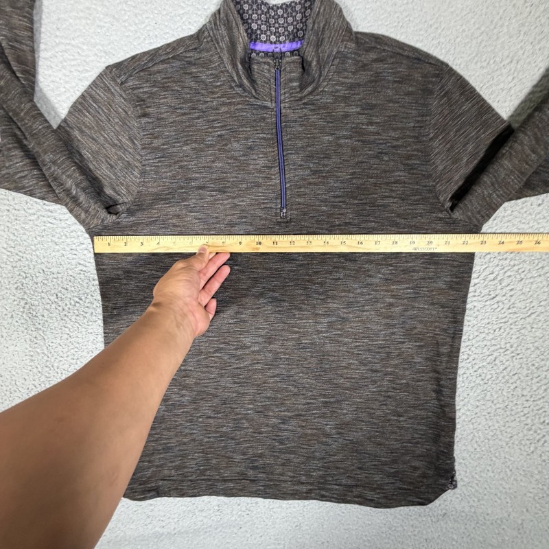Robert Graham Sweater Mens XL Heather Brown 1/4 Zip Pullover Casual Preppy gallery