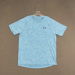 Under Armour T-Shirt Mens Large Blue Tech Tee Activewear Workout Gym Sports Dad