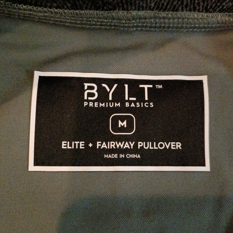 BYLT Basics Elite Fairway Pullover Men Size Medium M Dark Olive Golf 1/4 Magnets gallery