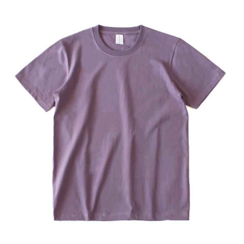 Solid Color Seamless Crew Neck Short Sleeve T-shirt Men's and Women's Base Tops gallery