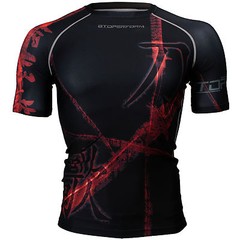 FX-316K SONG OF SWORD -Black Skin Compression Base layer Rash guard T-shirt MMA