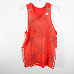 Adidas Adizero Red/Orange Perforated Running Racerback Singlet Shirt Men’s S