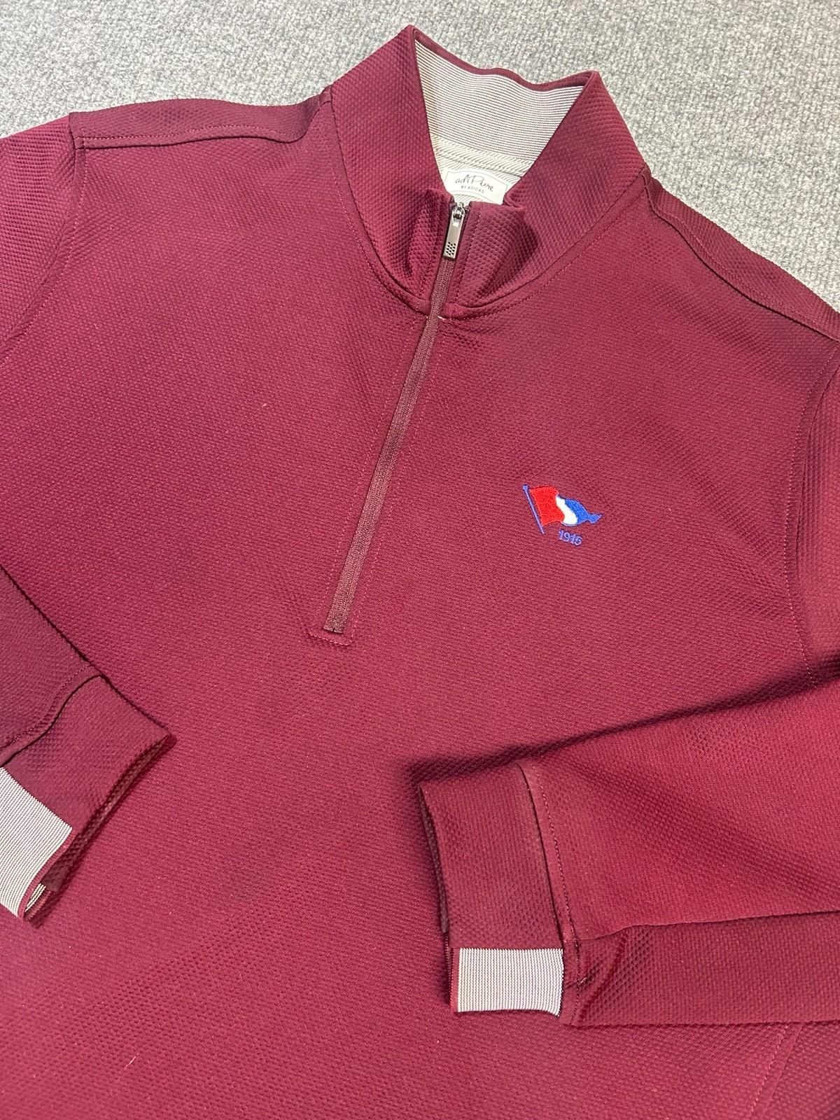 Adidas Adipure Quarter Zip Pullover Men’s Size XL Maroon gallery