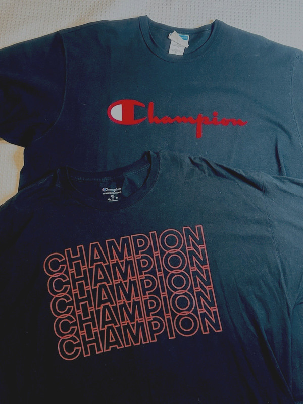 CHAMPION BRAND (Lot Of 2) Men’s T SHIRT's 2XL Black CLASSIC Cotton Logo Size XXL gallery