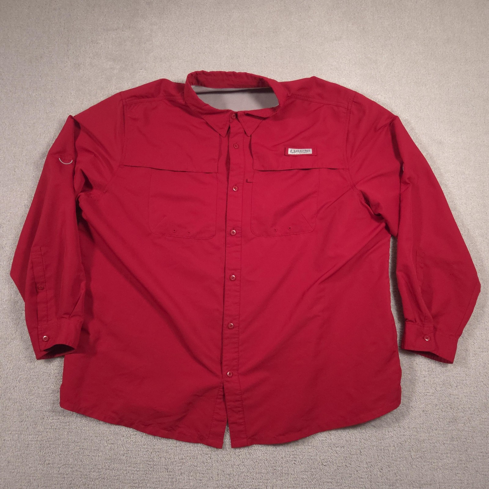 Realtree Fishing Shirt Mens 3XL Red Long Sleeve Button Front Vented Quick Dry gallery