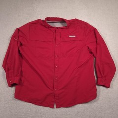 Realtree Fishing Shirt Mens 3XL Red Long Sleeve Button Front Vented Quick Dry
