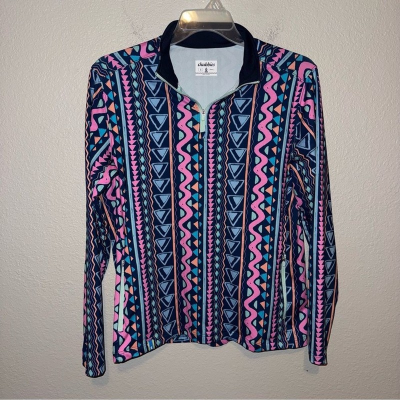 Chubbies Men’s The Hammer Quarter Zip Long Sleeve Pullover Top Size S gallery