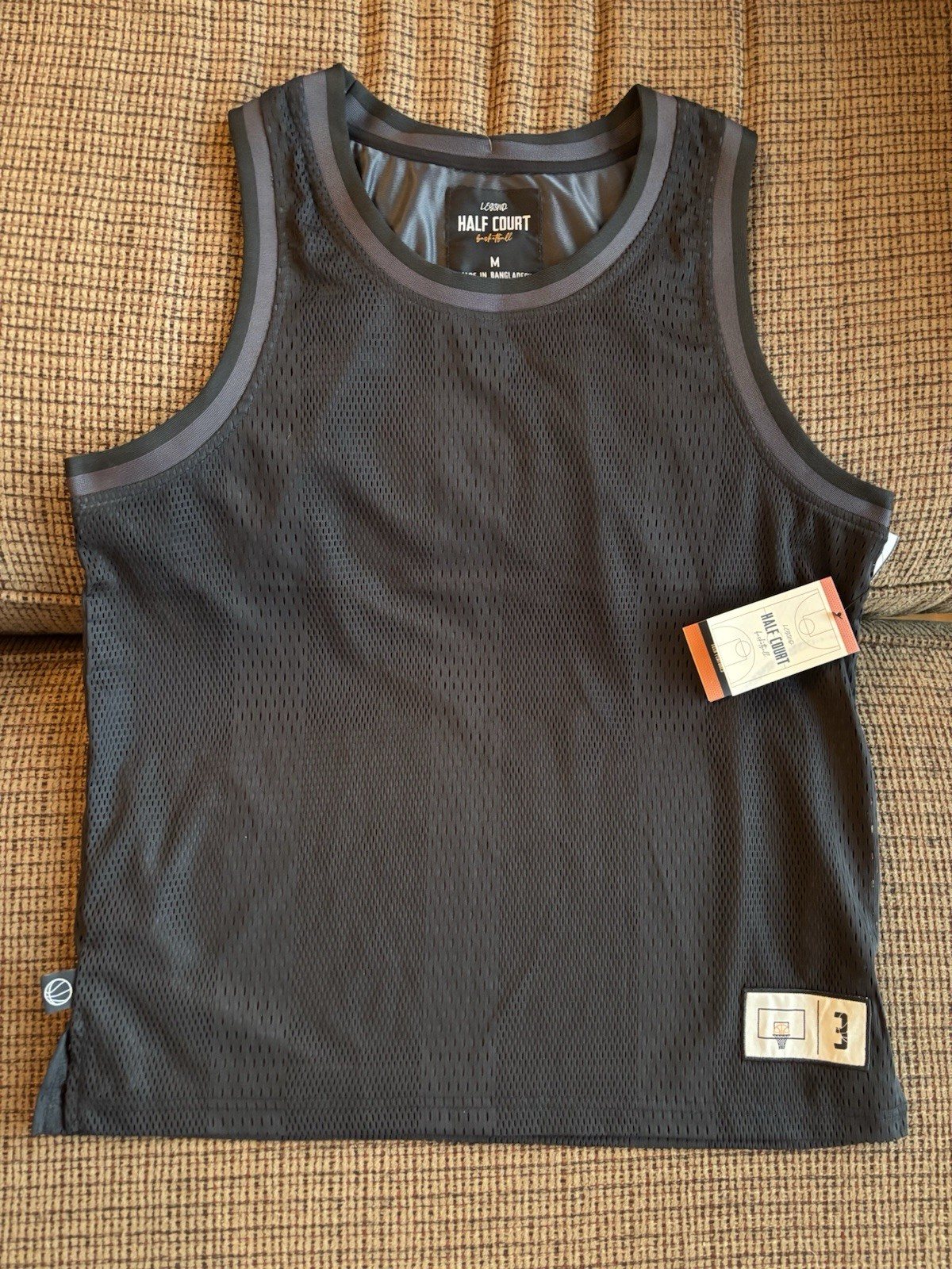Legend Men Half Court Basketball Poly Lined Mesh Tank Top Black Lg - NWT! gallery