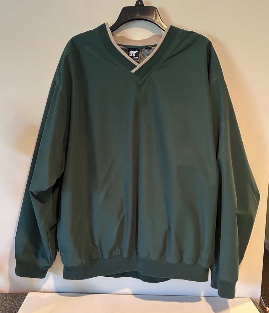 White Bear Co. Golf Pullover V-neck Windbreaker Mens Mesh Lined Large - EUC