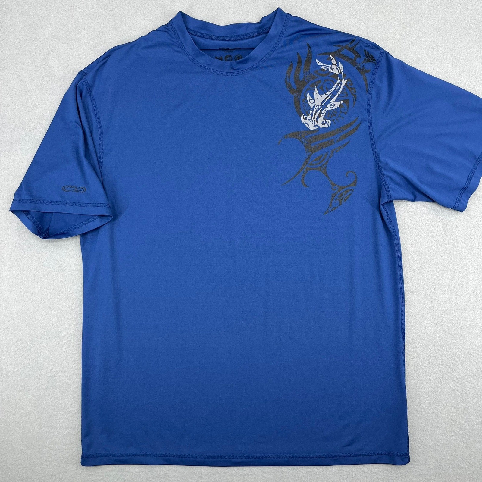 Crazy Shirts Mens XL Blue Tribal Hammerhead Shark Graphic Performance Tee Shirt gallery