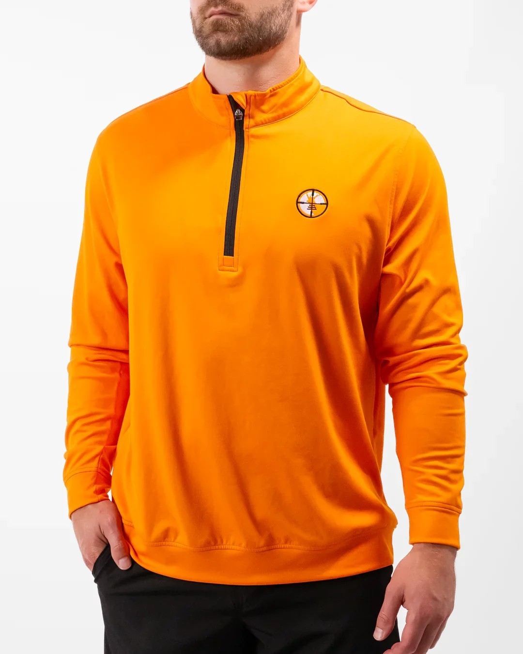 Waggle Blaze QZip Pullover Men’s S Orange Quarter Zip Golf Lightweight Stretch gallery