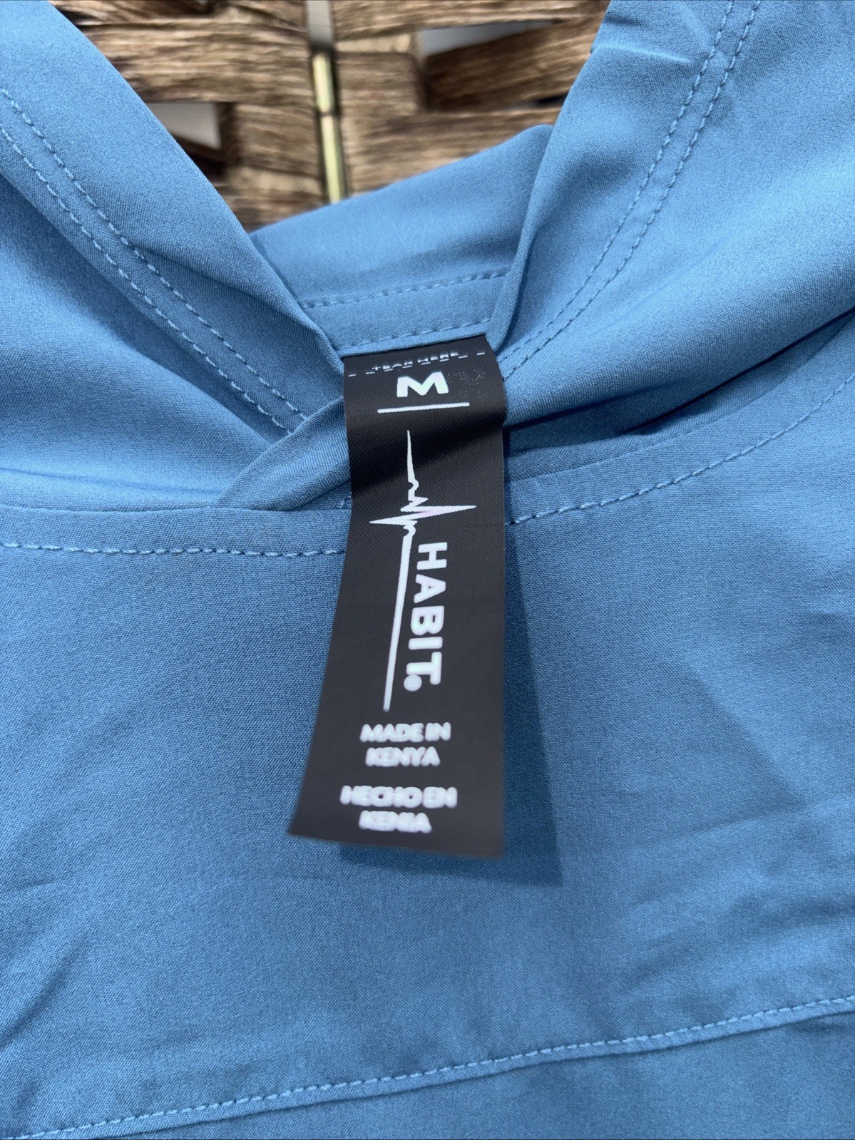 Habit UPF Hooded Performance Shirt Medium Blue Long Sleeve Fishing Sun Hoodie gallery
