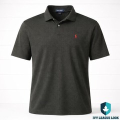 Polo Golf Black Performance Polo Shirt Classic Ivy League Mens L
