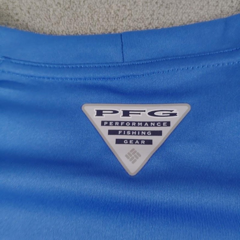 Columbia PFG Shirt Mens Large Blue Omni-Shade Long Sleeve Fishing Performance gallery
