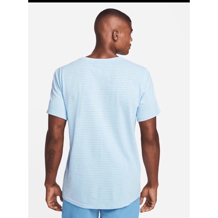 Nike Dri-Fit Men's Yoga Sky Blue DQ4828-422 Loose Fit Yoga Shirt SMALL TALL gallery