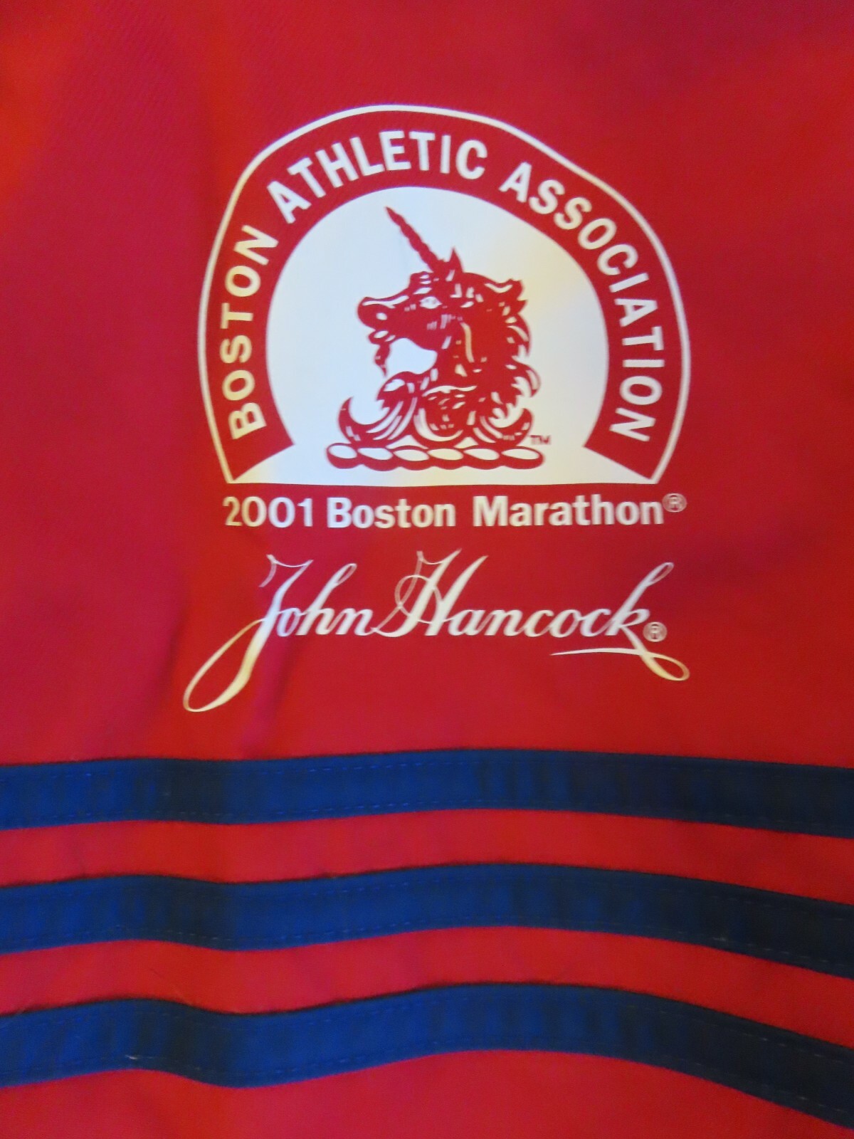 April 2001 Adidas 105th B.A.A. BOSTON MARATHON (XL) Heavy Running Jacket RED gallery