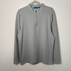 Devereux Pullover Mens Large Light Grey 1/4 Zip Performance Golfer Sweater Golf