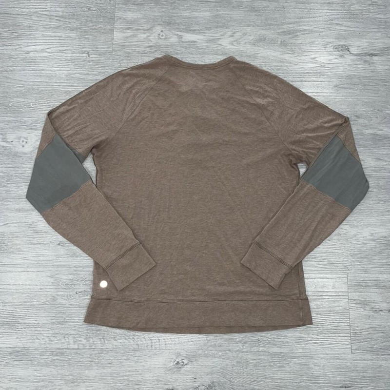 Lululemon Men L? Synth Long Sleeve Heathered Soft Earth Henley Pullover Stretchy gallery