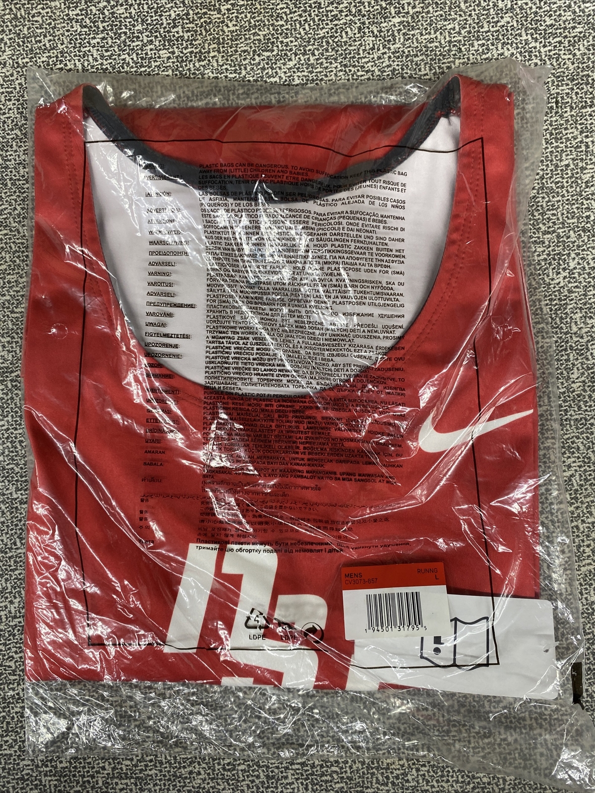 Nike NSU DIgital Fast Muscle Running Tank Men's Large Red CV3073 Track Singlet gallery