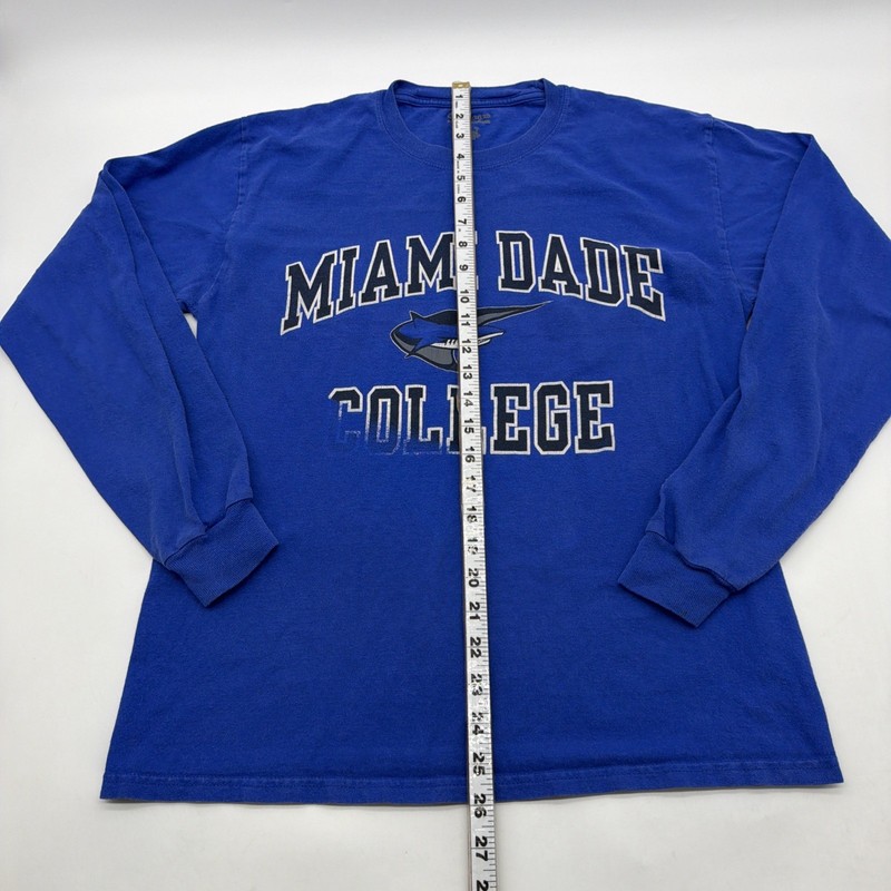 Miami Dade Authentic Athletic Wear Long Sleeve Shirt Mens M Blue Graphic.#39857 gallery