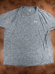 Under Armour Shirt Mens 4XL Blue Gray Tech Tee Short Sleeve Shirt Training Gym