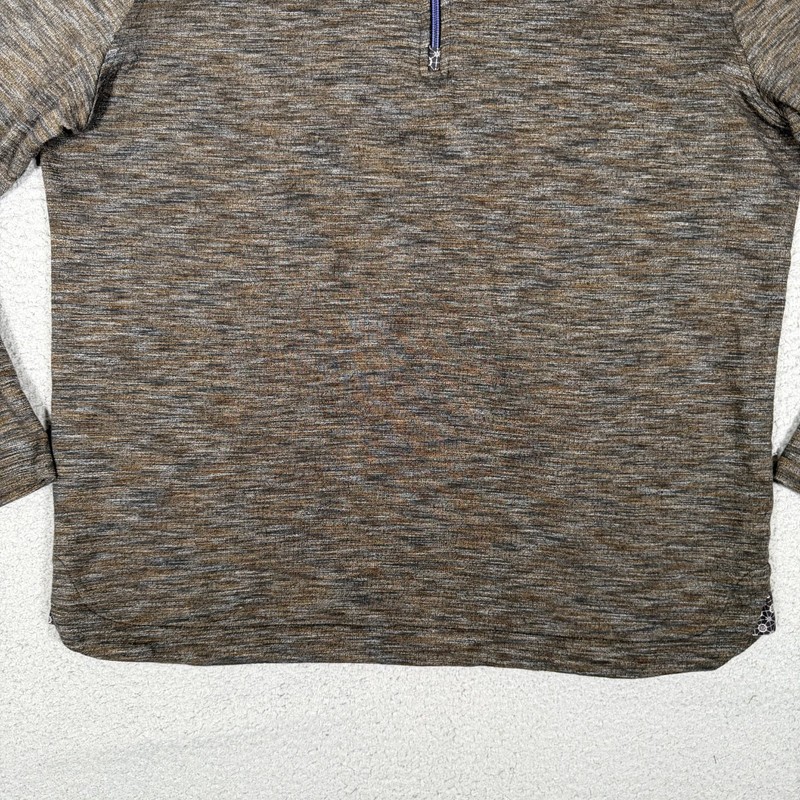 Robert Graham Sweater Mens XL Heather Brown 1/4 Zip Pullover Casual Preppy gallery