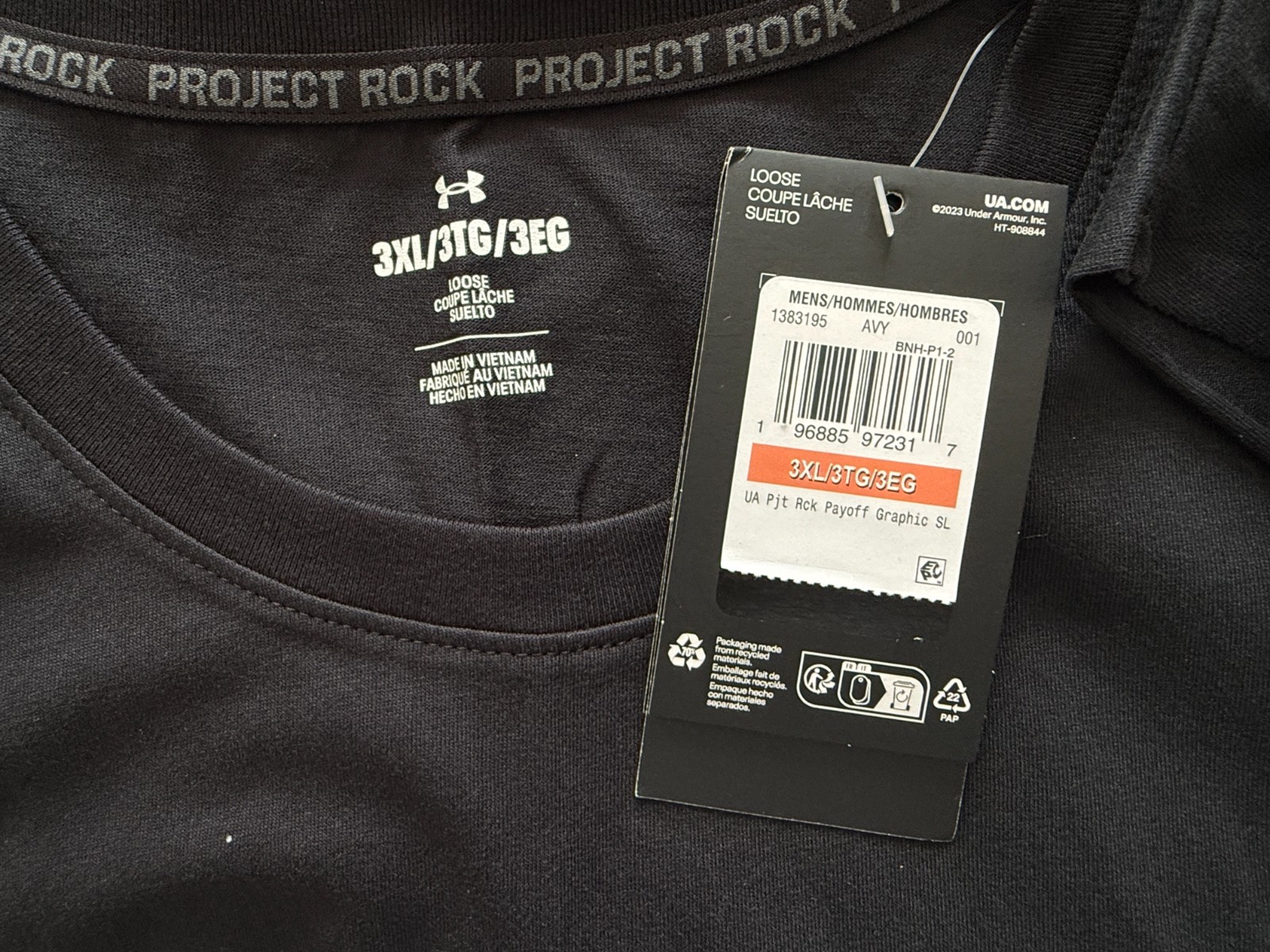 Under Armour Project Rock Payoff Men's Sz 3XL Graphic Sleeveless Tank Top Shirt gallery